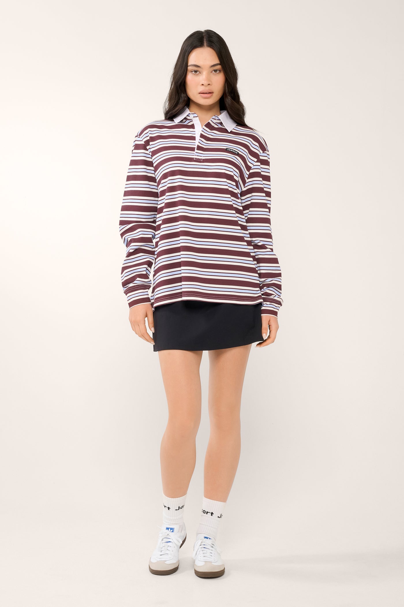 CHELSEA OVERSIZED LONG SLEEVE PIQUE POLO