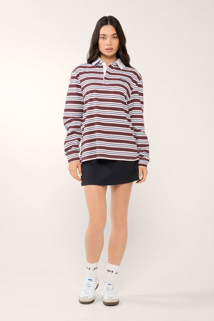 CHELSEA OVERSIZED LONG SLEEVE PIQUE POLO