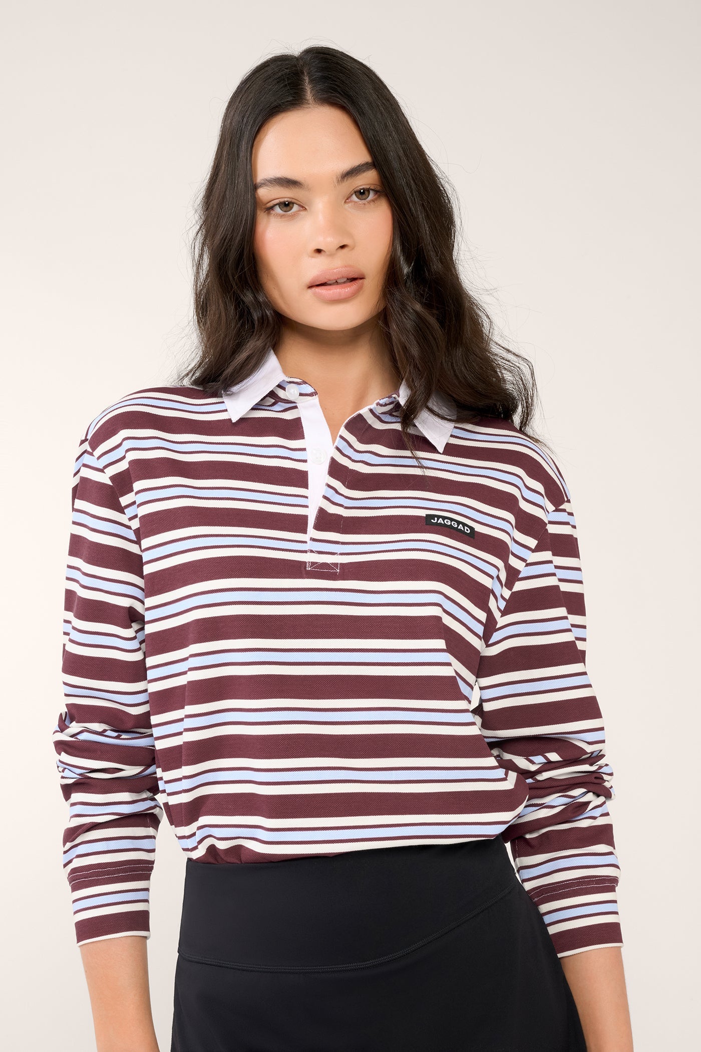 CHELSEA OVERSIZED LONG SLEEVE PIQUE POLO