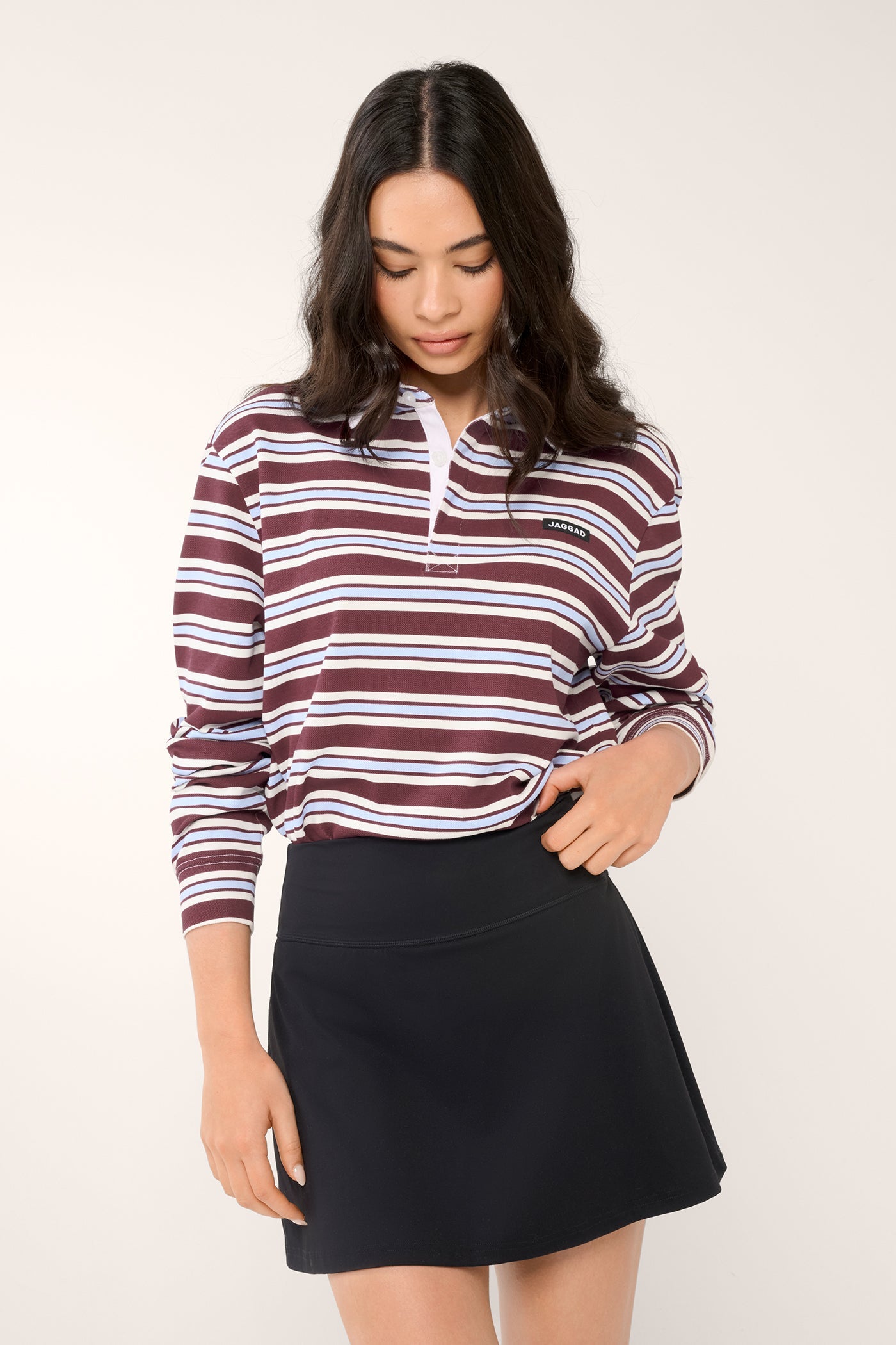 CHELSEA OVERSIZED LONG SLEEVE PIQUE POLO