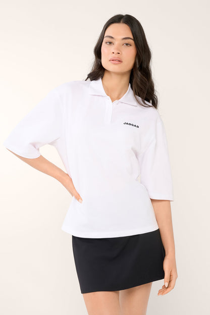 CHELSEA PIQUE POLO TEE WHITE