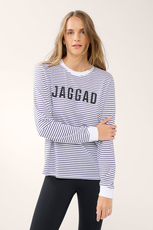 Classic Long Sleeve Tee Navy Stripe