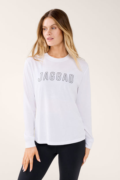 CLASSIC KEYLINE LONG SLEEVE TEE WHITE