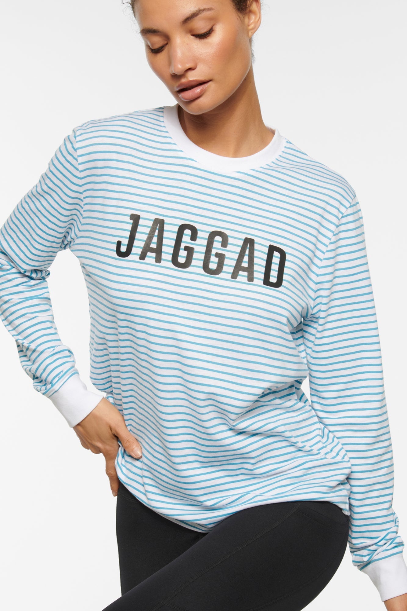 CLASSIC LONG SLEEVE STRIPE TEE SKY BLUE