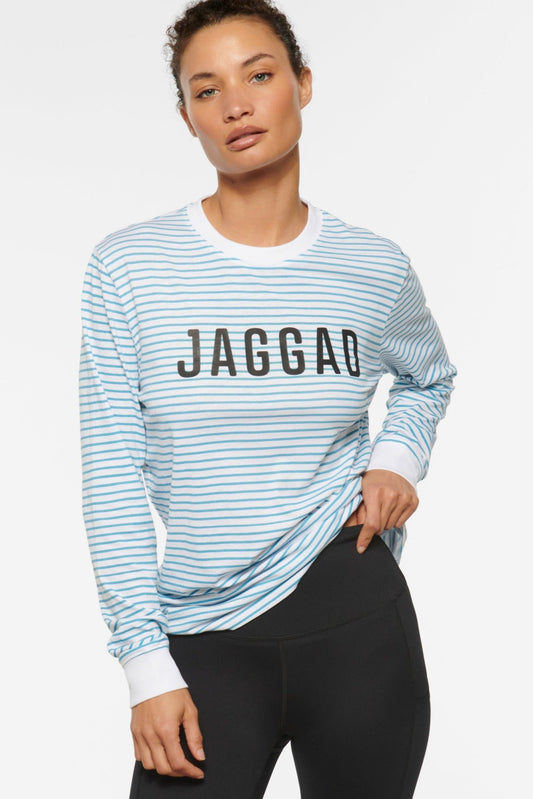 CLASSIC LONG SLEEVE STRIPE TEE SKY BLUE