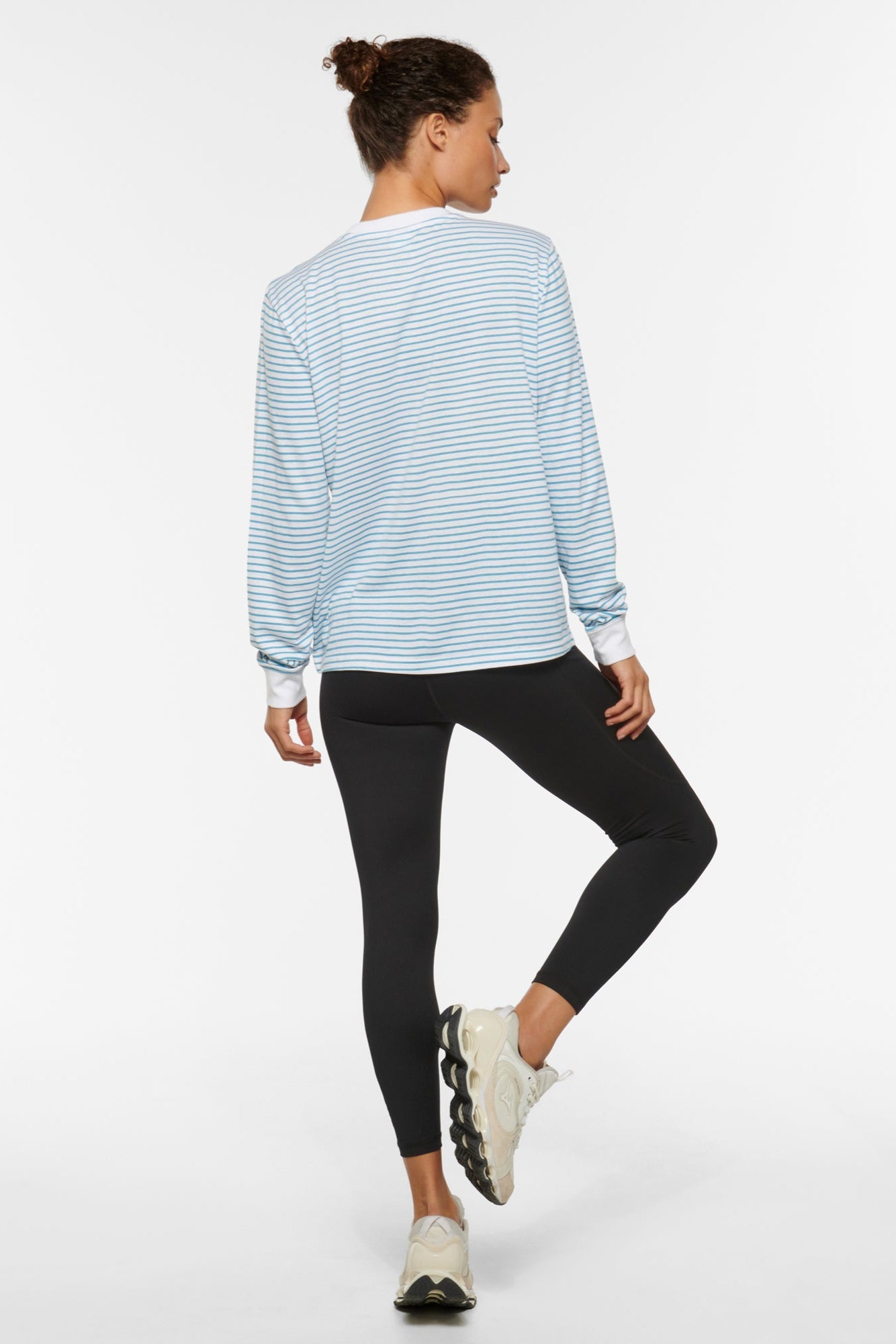 CLASSIC LONG SLEEVE STRIPE TEE SKY BLUE