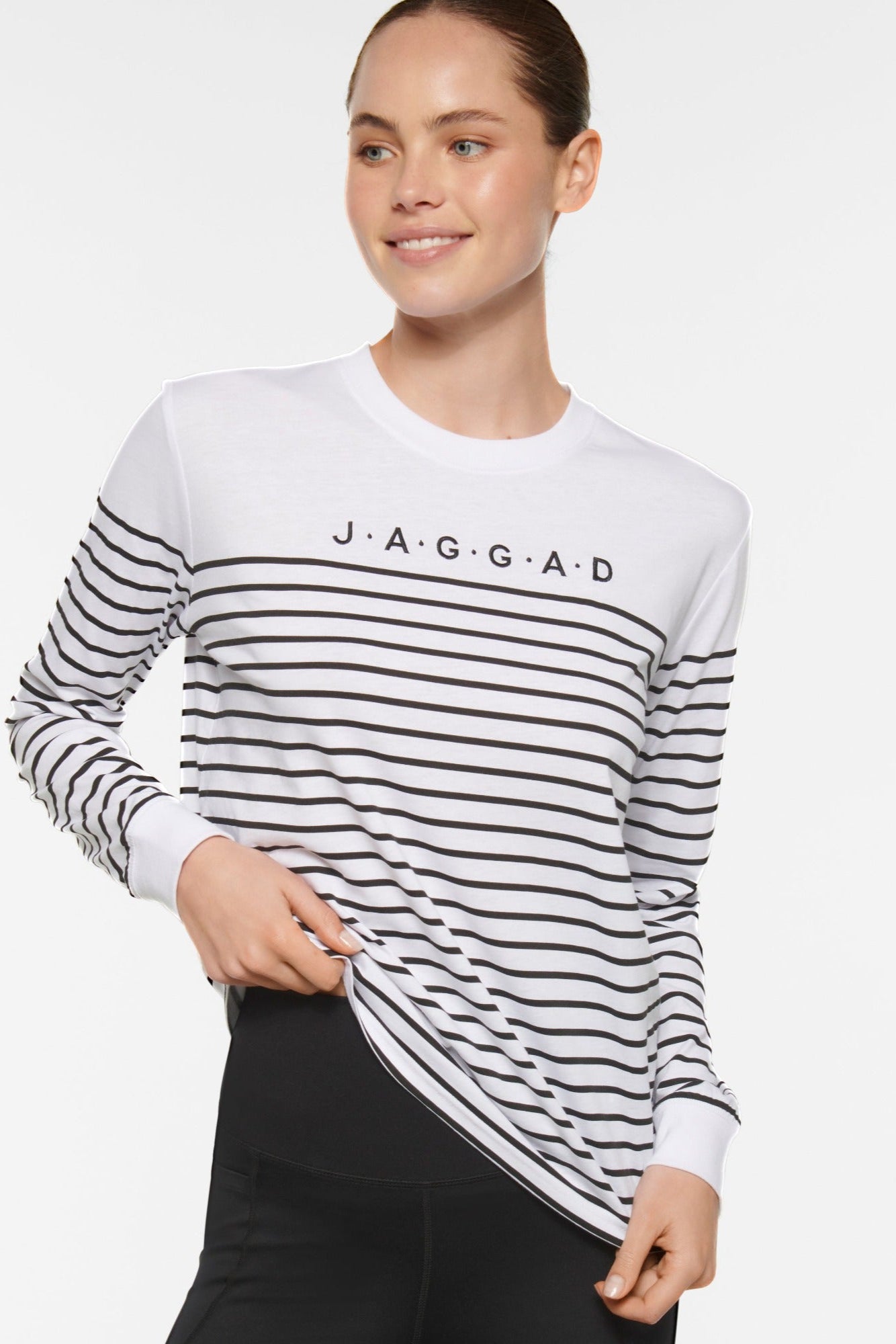 LAGUNA LONG SLEEVE TEE WHITE & BLACK