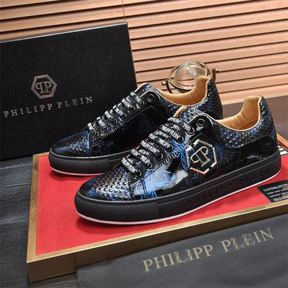 PP New Men's Lettered Leather Sneakers