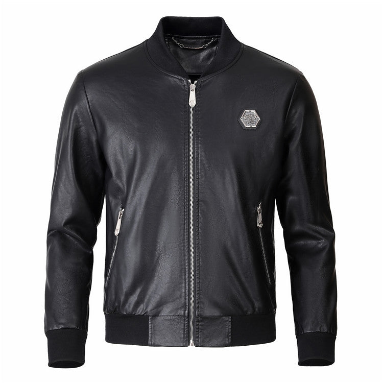 PP New Skull Diamond Leather Jacket#16