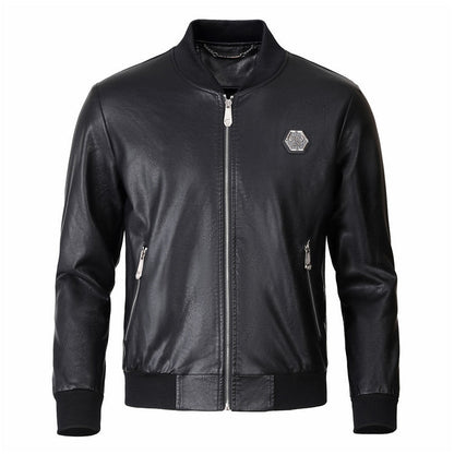 PP New Skull Diamond Leather Jacket#16