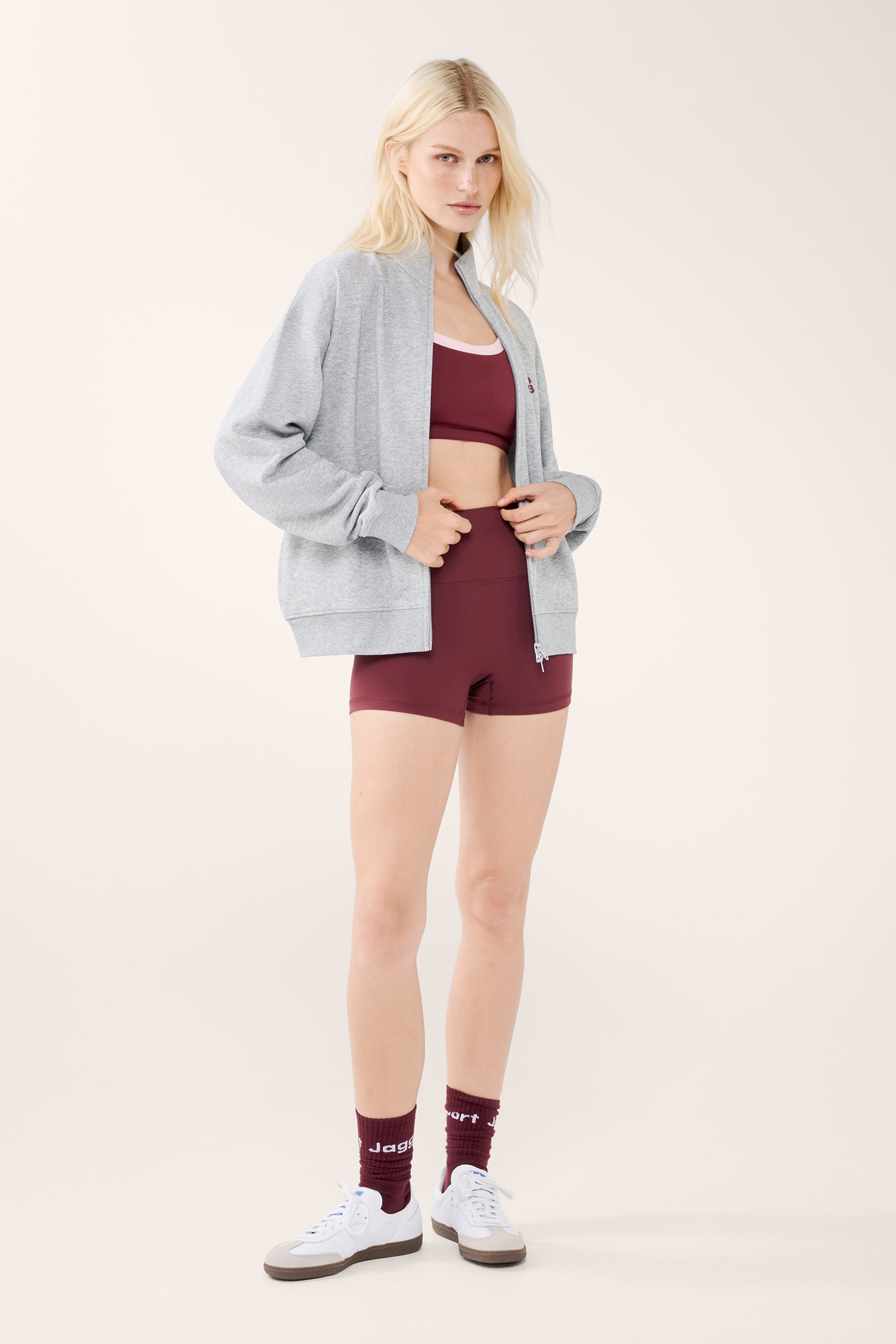 ROUGE ZIP-THROUGH SWEATER GREY MARLE