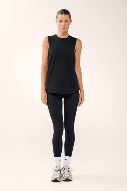 FUSION BLOCK COTTON TANK BLACK