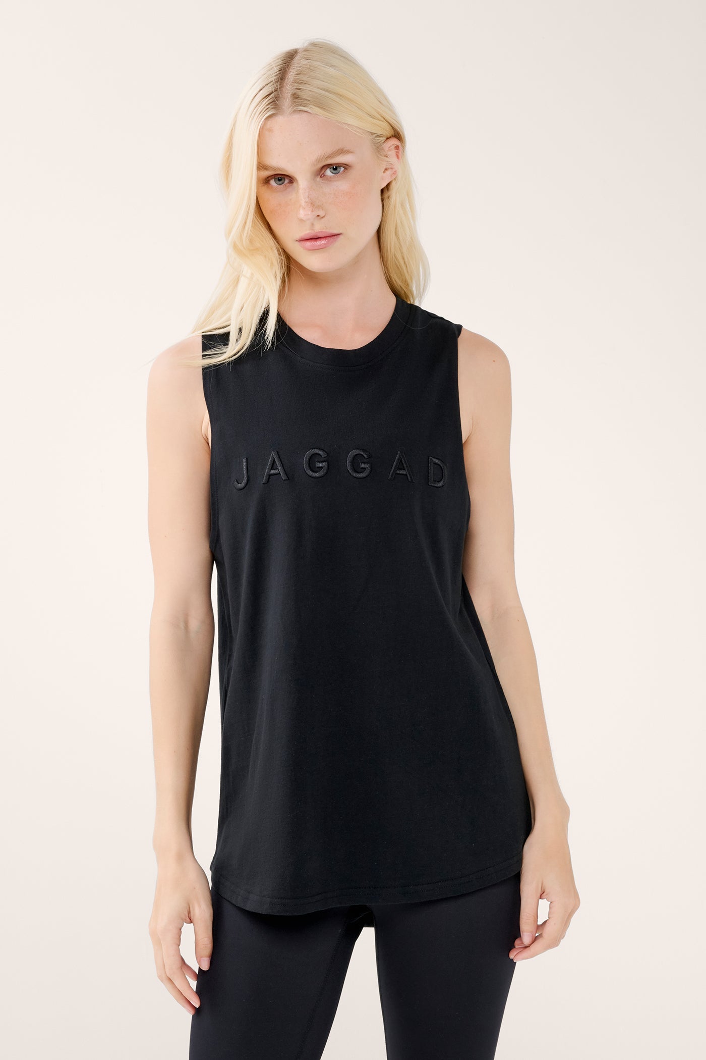 FUSION BLOCK COTTON TANK BLACK