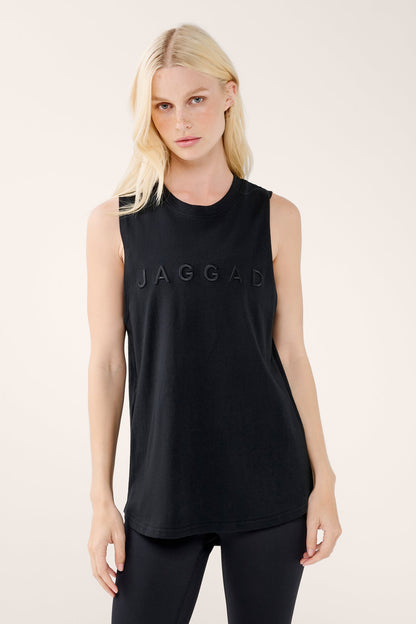 FUSION BLOCK COTTON TANK BLACK