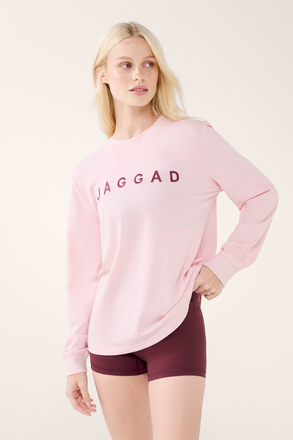 BLOCK CLASSIC LONG SLEEVE TEE CHALK PINK