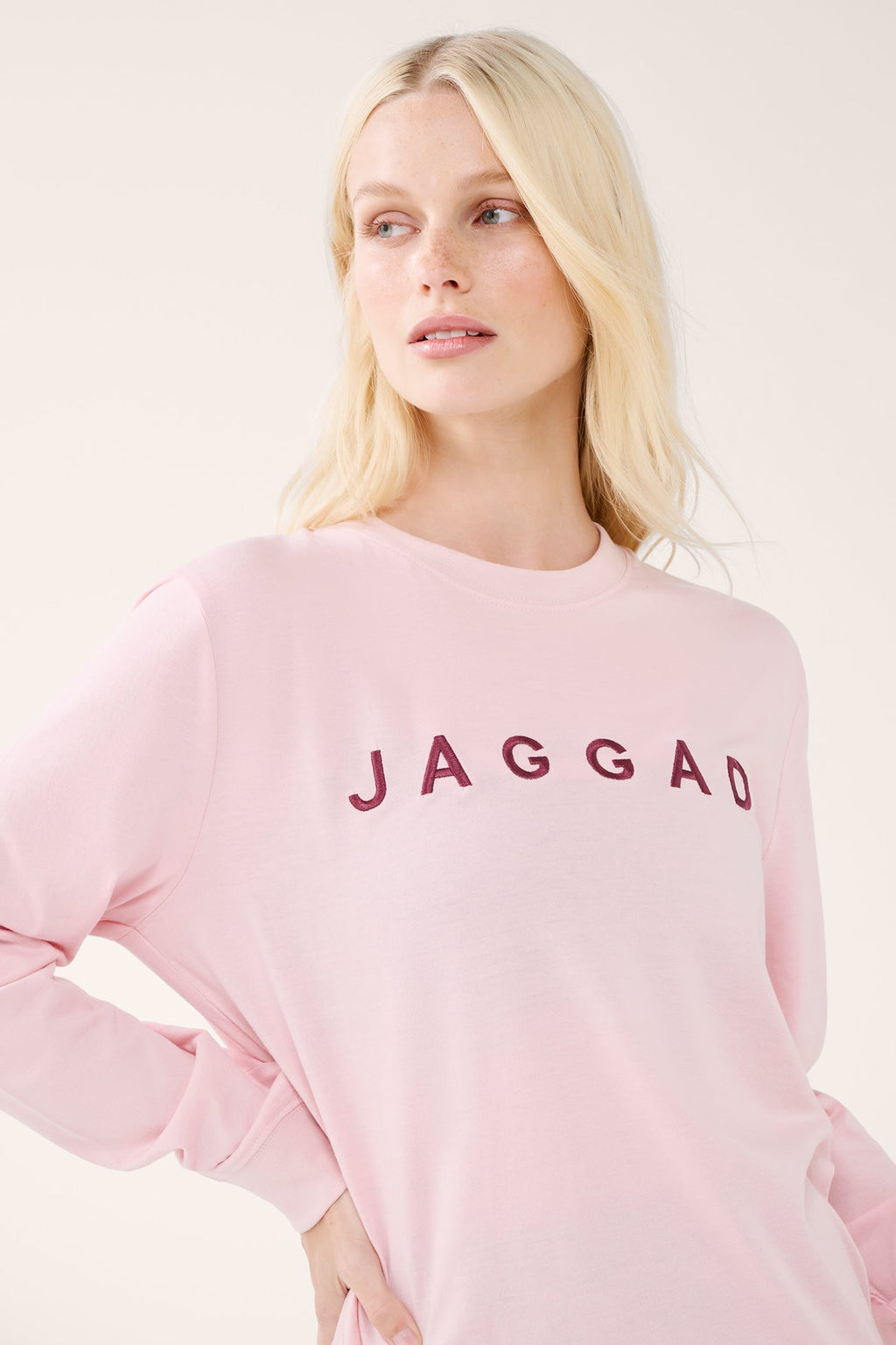 BLOCK CLASSIC LONG SLEEVE TEE CHALK PINK