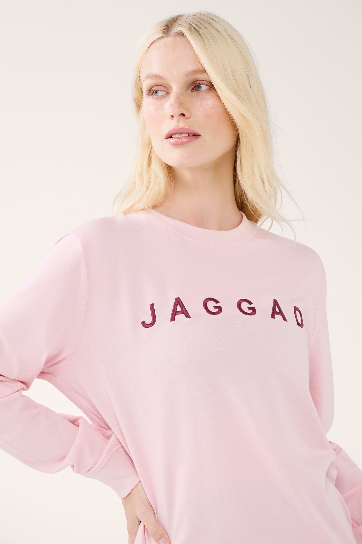 BLOCK CLASSIC LONG SLEEVE TEE CHALK PINK