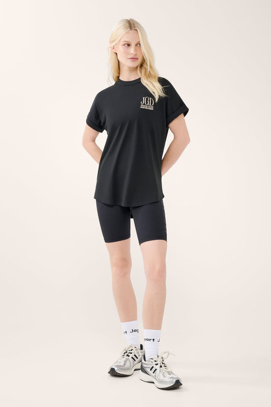 PEARL CITY CUFFED SLEEVE TEE BLACK