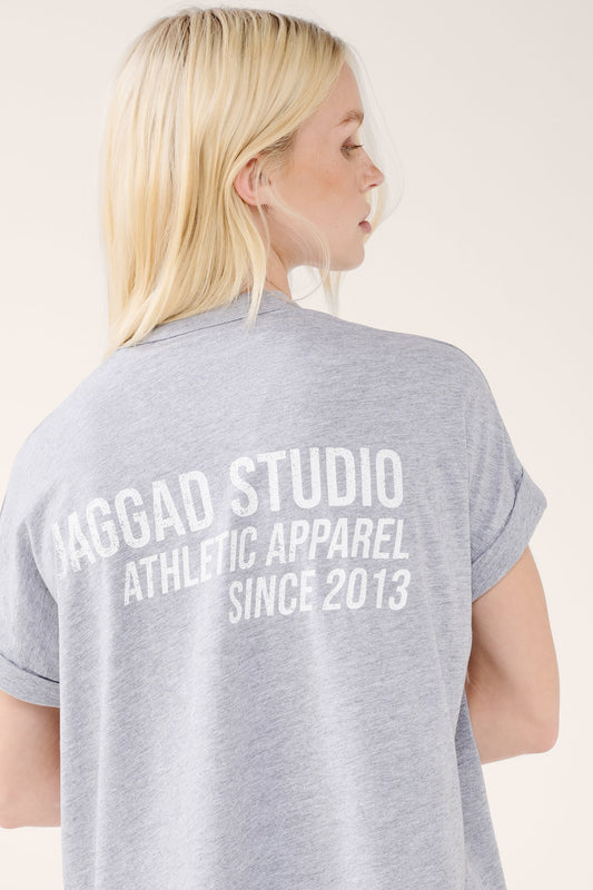 SPRINGS CUFFED SLEEVE TEE GREY MARLE