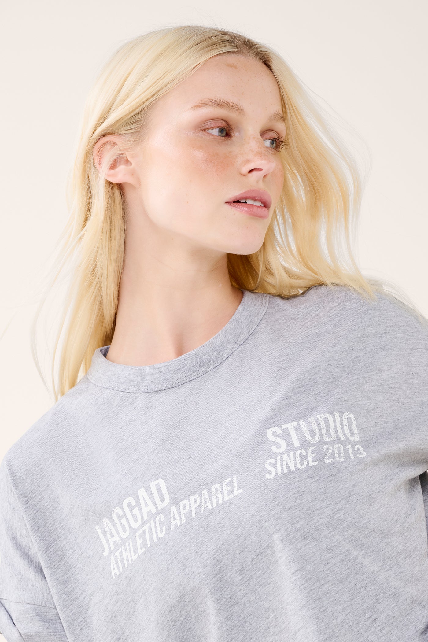 SPRINGS CUFFED SLEEVE TEE GREY MARLE
