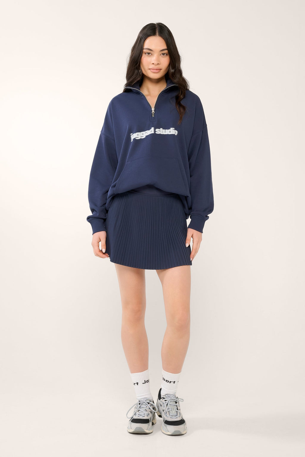 CHELSEA PLEATED SKIRT NAVY