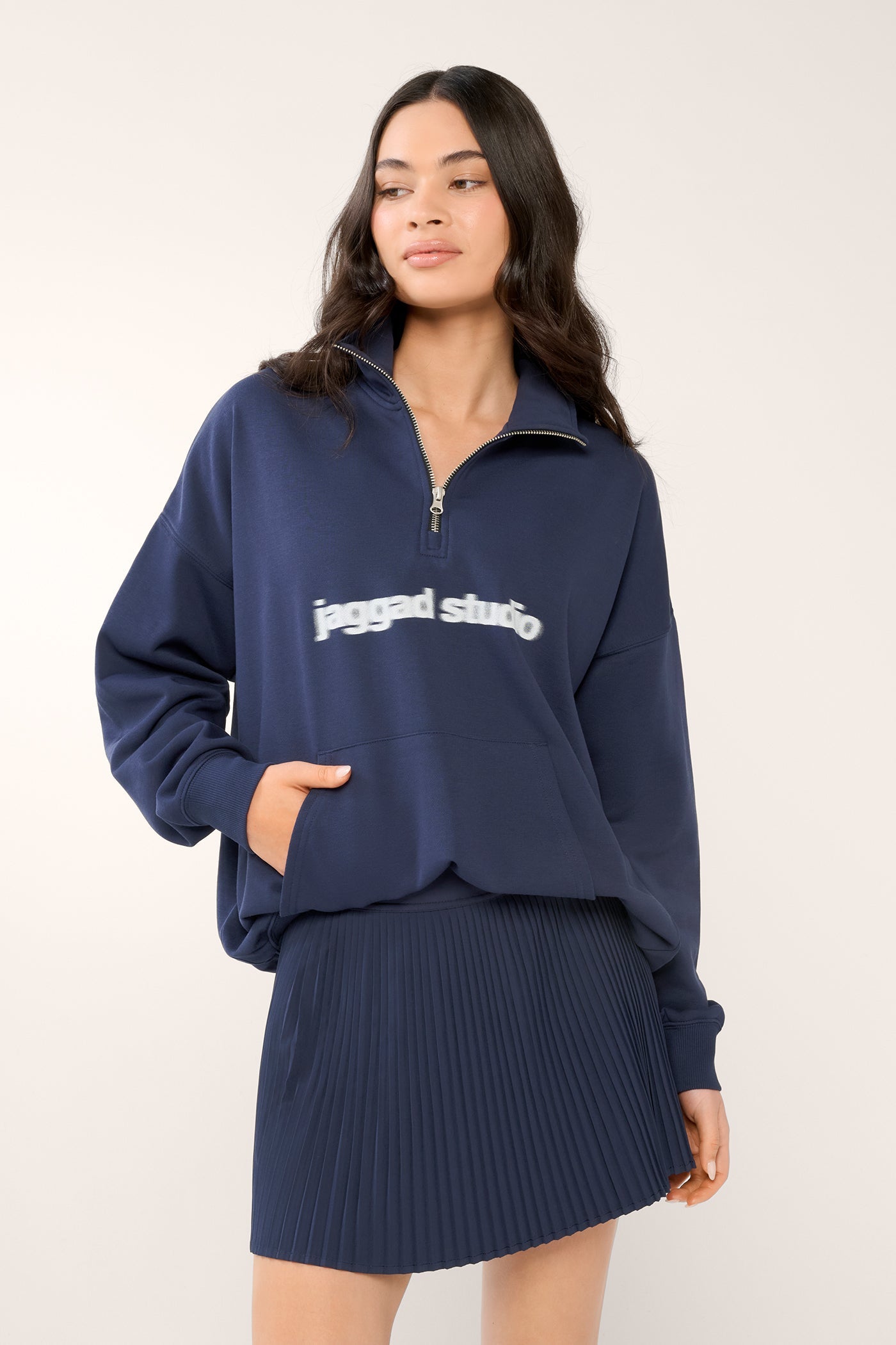 CHELSEA PLEATED SKIRT NAVY