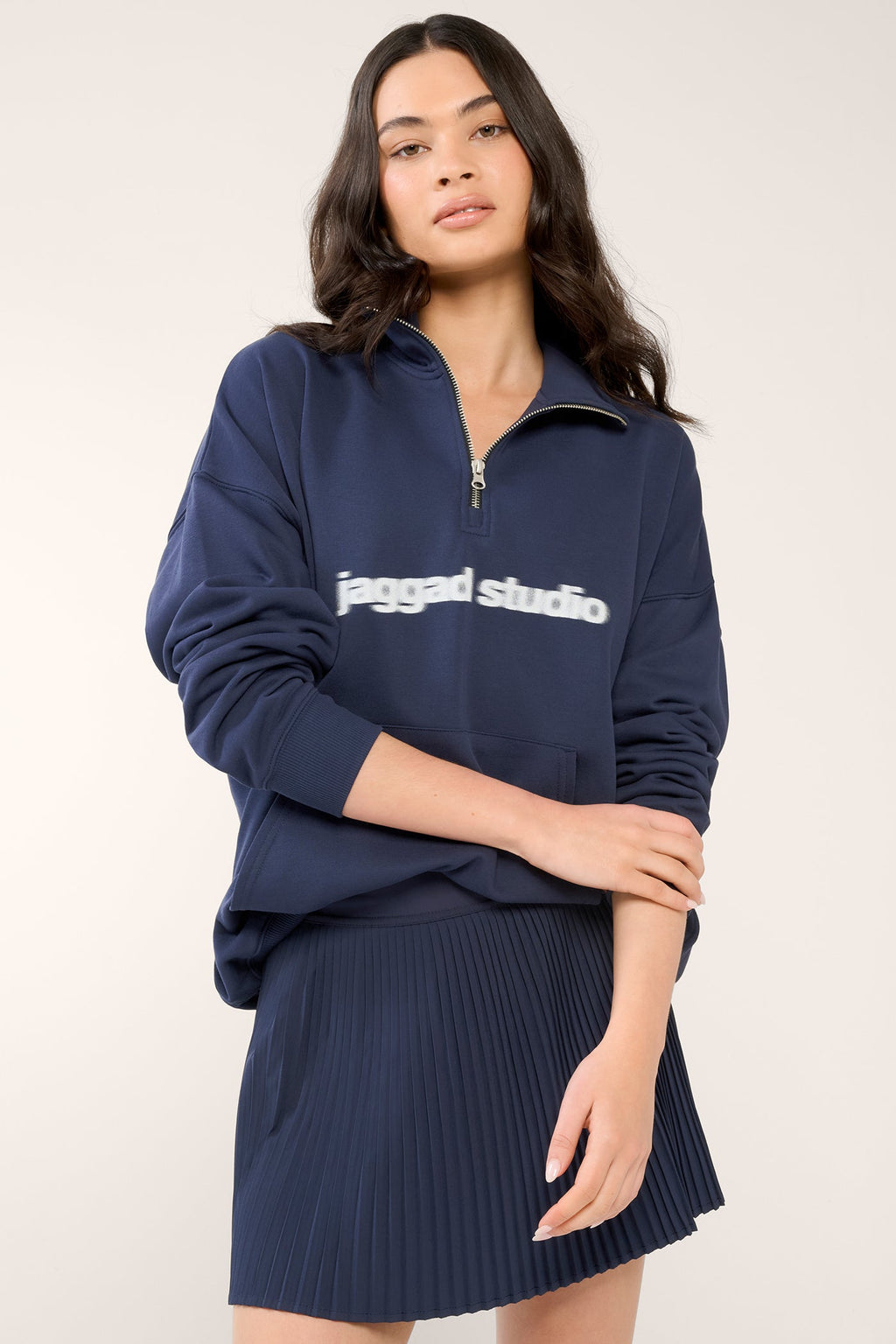 CHELSEA PLEATED SKIRT NAVY