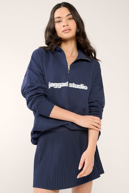 CHELSEA PLEATED SKIRT NAVY