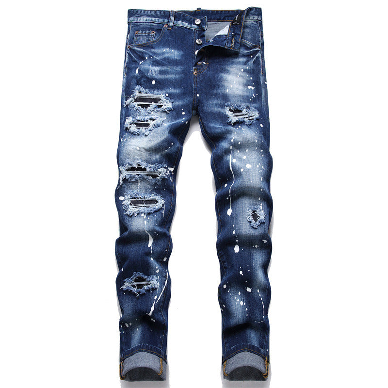 SOLA-DSQ2 cut cotton bomb Jeans