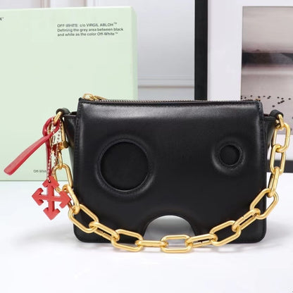 OW Concave leather small square bag