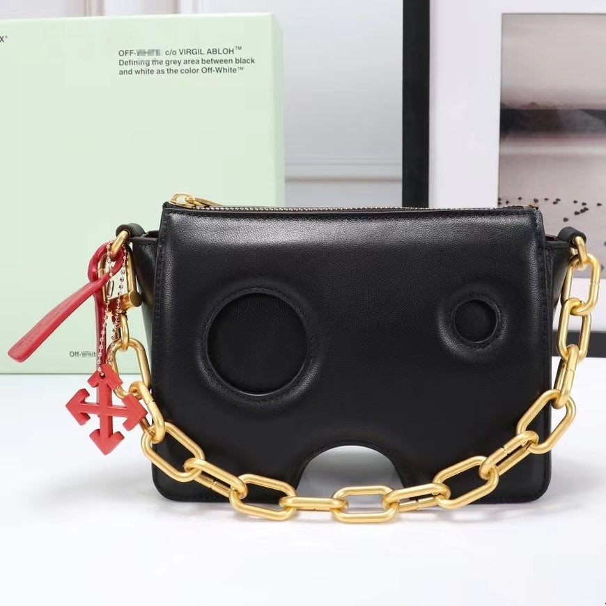 OW Concave leather small square bag