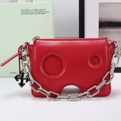 OW Concave leather small square bag