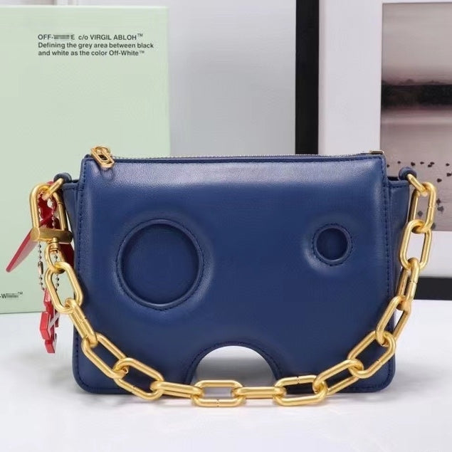 OW Concave leather small square bag