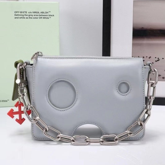OW Concave leather small square bag