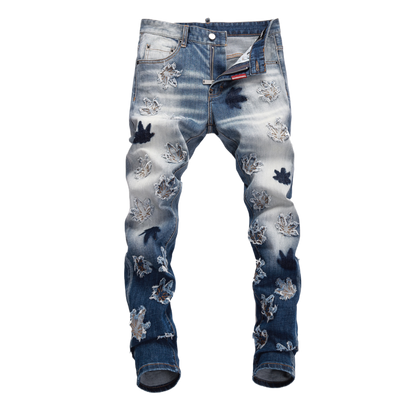 SOLA-DSQ2 New Maple Leaf Patch Man Jeans