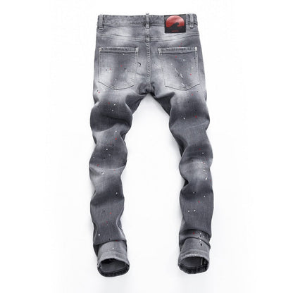 SOLA-DSQ2 hole patch slim fit Jeans
