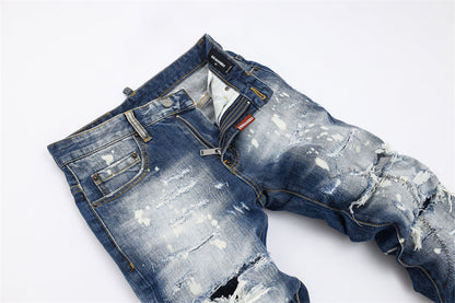 SOLA-DSQ2 New Man Ink splash Hole Jeans