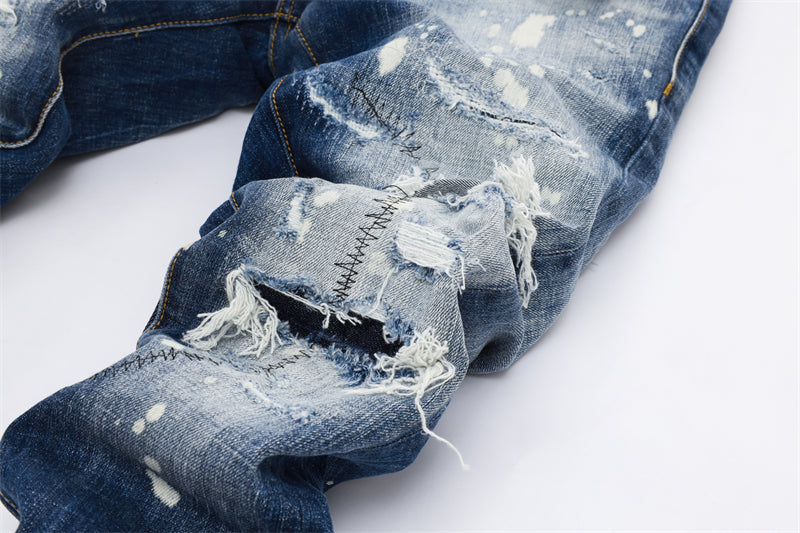 SOLA-DSQ2 New Man Ink splash Hole Jeans