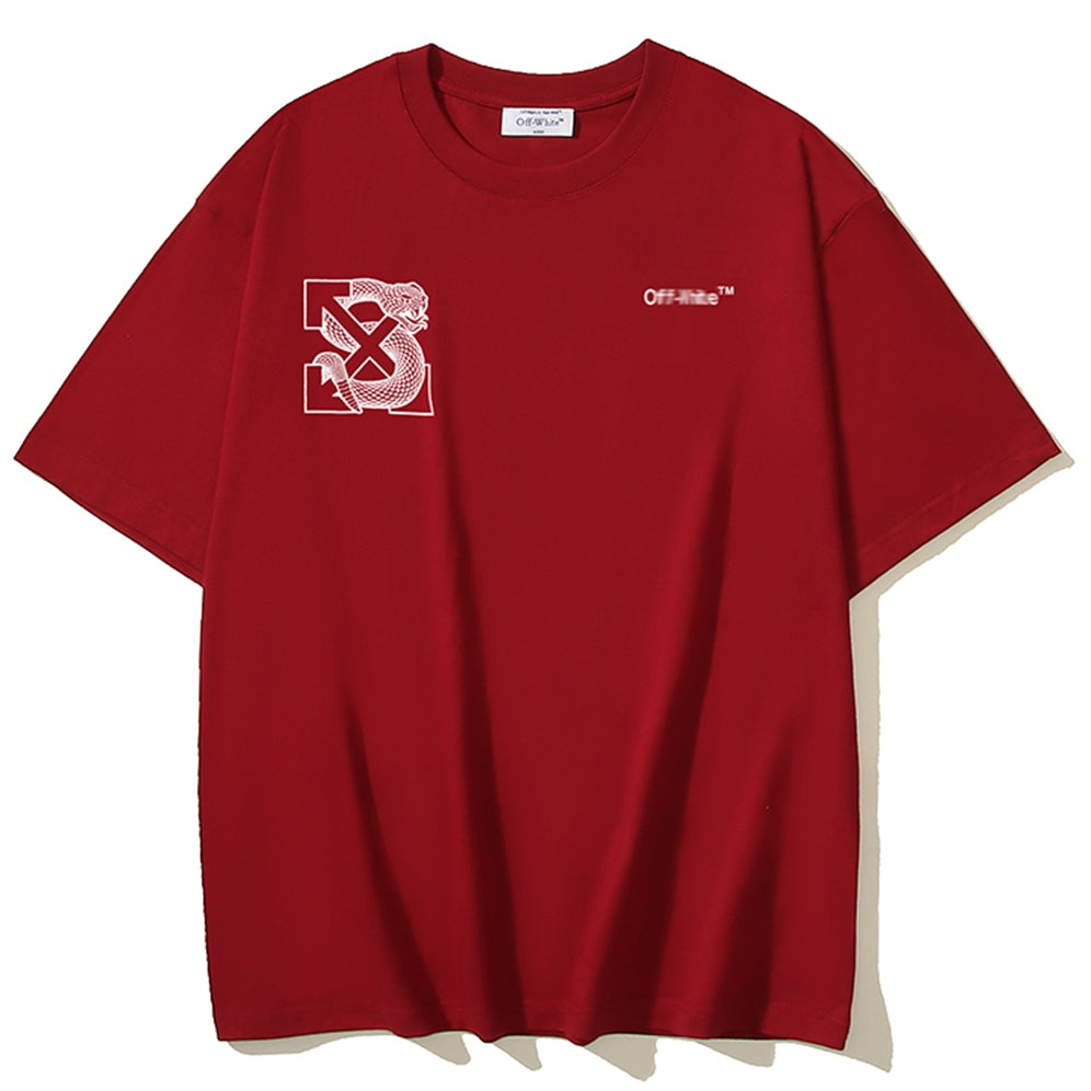 OFF-Whlte Snake pattern arrow logo T-shirt