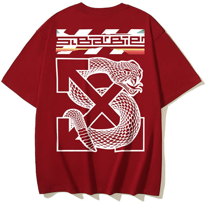 OFF-Whlte Snake pattern arrow logo T-shirt