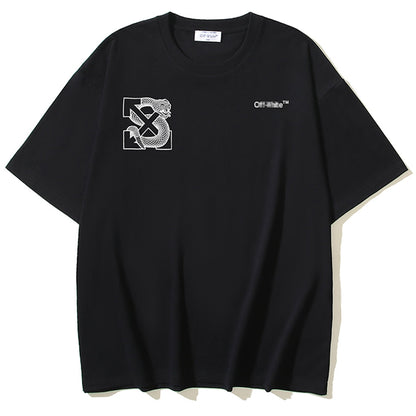 OFF-Whlte Snake pattern arrow logo T-shirt