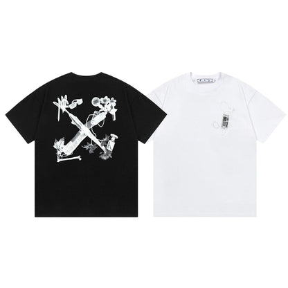 OFF-Whlte Arrow Logo Cotton T-shirt#1050