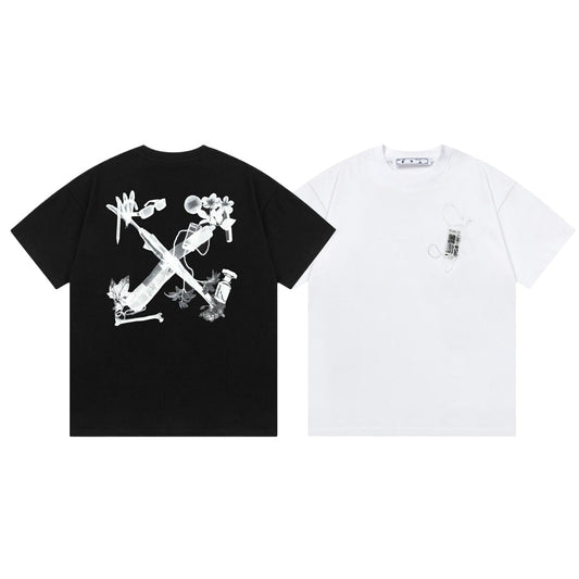 OFF-Whlte Arrow Logo Cotton T-shirt#1050